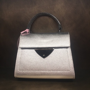 coccinelle经典款b14 mini摔花皮革银色手提包e1e05557701