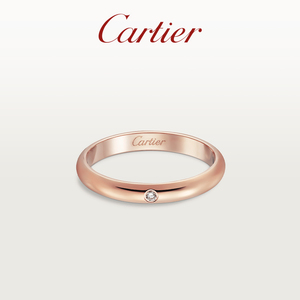Cartier卡地亚官方旗舰店1895结婚戒指 玫瑰金黄金铂金钻石 窄版