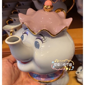日本东京迪士尼美女与野兽Mrs.Potts茶煲太太阿奇陶瓷杯/茶壶新款
