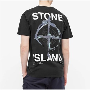 石头岛stone island 夏季休闲上衣刺绣风车标短袖t恤宽松潮流男