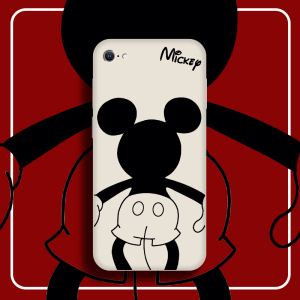 米奇背影适用苹果6plus手机壳新款iphone6液态硅胶保护套全包镜头防摔