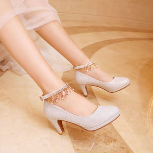 12岁13岁儿童高跟鞋女小学生女童水晶鞋女孩公主鞋艺考春秋礼服鞋