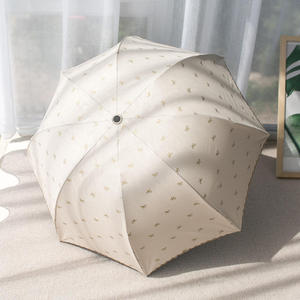 71TX深拱形防紫外线蘑菇公主雨伞黑胶遮阳折叠晴雨两用女太阳伞