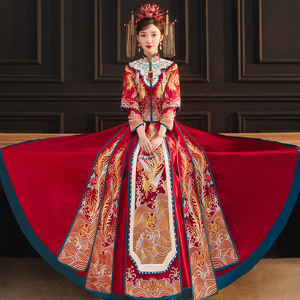 高级秀禾服新娘2021年新款结婚中式嫁衣修身敬酒出阁服高档缎面女