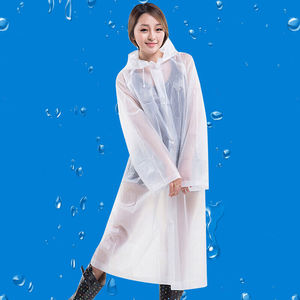 伴侣行成人雨衣半透明磨砂时尚雨衣非一次性雨衣eva14丝男女士长