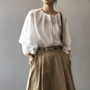 杭州言双服饰有限公司白色衬衫女2024春季新款韩版简约宽松设计感