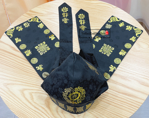 韩国进口公子帽子儿童韩服帽子一周岁-12岁男孩帽子黑色he-m1050