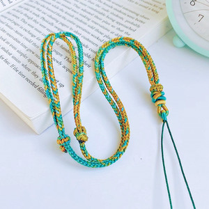 平安扣吊坠挂绳挂脖玉坠绳女手工diy项链编绳半成品男雾霾蓝精美