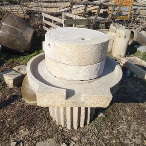 老式整套老石头磨盘磨片石磨青石农村老旧石器摆件手推整套子特大