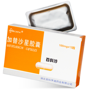 biocause 百科沙 加替沙星胶囊 100mg*12粒/盒 慢性支气管炎 抗感染