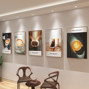 咖啡店墙面装饰画创意饮品海报宣传西餐厅奶茶店咖啡厅背景墙挂画
