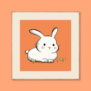 【卡通兔子】数字油画diy填充水油彩手工绘画画上涂色儿童解压