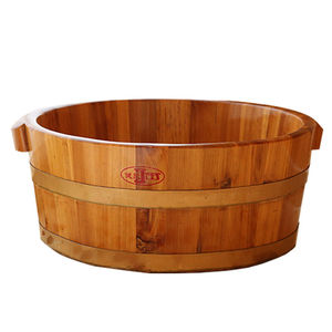 大木盆成人大号坐浴洗衣服加厚圆形双人洗脚怀旧木桶55x22cm杉木