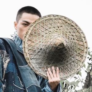 广场古风民族风乡村渔翁竹编斗笠帽防雨大号带头舞蹈帽防晒侠客