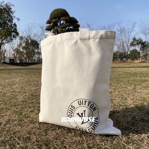 lv展览帆布袋帆布包托特包手提袋 现货文艺ins风白色购物袋环保袋