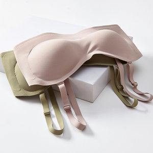 无肩带内衣女防滑聚拢裹胸抹胸薄款小胸无痕婚纱专用隐形文胸夏季