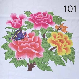 图案扇单盖被单带圈绣花单彩剁垛印花手工绣适合布结婚戳针线彩.