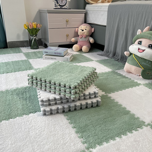 毛绒房间床边拼接泡沫地毯垫子地垫卧室客厅全铺儿童家用2023新款