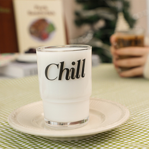 ins美式英文字母咖啡杯酸奶杯甜品杯耐热玻璃杯子牛奶杯拍摄道具