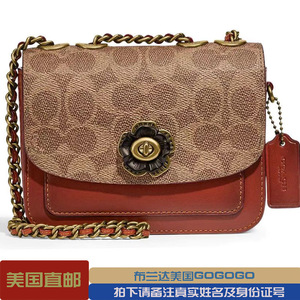 brenda美国代购coach蔻驰新款女包madison16山茶花链条单肩斜挎包