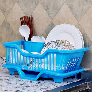 厨房用品沥水碗架放碗筷收纳盒带盖虑水槽置物架大号塑料篮晾碗柜