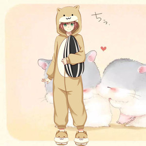 仓鼠连体睡衣动漫情侣软萌可爱男女表情包滑稽卡通二次元周边