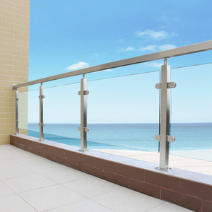 楼梯扶手立柱护栏钢化玻璃不锈钢阳台现代简约自装平台栏杆槽室外