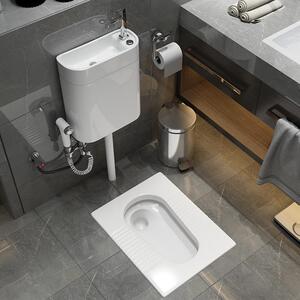 金牌蹲便器冲水箱整套装蹲坑式便池陶瓷大便盆防臭蹲