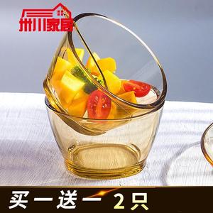 日式玻璃碗可爱饭碗创意个性家用耐热蒸蛋碗碗碟套装甜品沙拉小碗