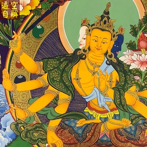 164八臂文殊菩萨唐卡高图片电子原图27m装饰画宣传素材库藏族绘画