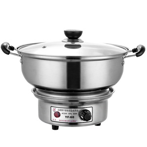 加厚不锈钢电热锅多功能分体电煮锅调温式电热锅学生宿舍电火锅