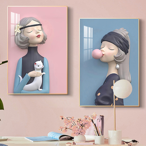 泡泡女孩儿童房客厅卧室装饰画沙发背景墙面挂画床头卡通餐厅壁画