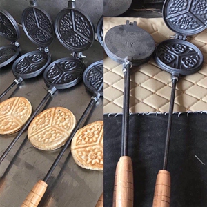 厨房用品铸铁烙饼模子火烧模具烘焙工具煎蛋炉子烤饼神器童年味道