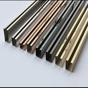 304不锈钢玻璃固定卡槽边框玻璃固定边条包边卡口u型槽凹型玻璃槽