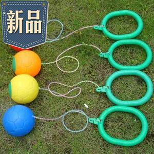 33儿童健身跳跳球玩具幼儿园弹跳球加厚蹦蹦球活力脚甩球 玫红色