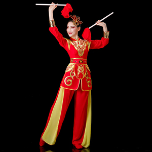 威风锣鼓服装打鼓服新款套装腰鼓盘鼓锣鼓队鼓舞打鼓演出服中国风