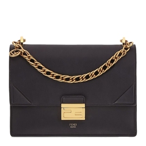 fendi芬迪黑色女士牛皮单肩斜挎手提链条小方包8bt313