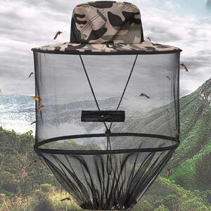 收蜂帽取蜂蜜透气网专用养蜂服取蜜土蜂面纱户外防蜂帽子网纱面罩