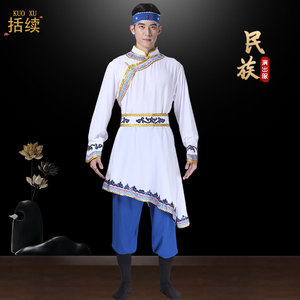 蒙古服装男士舞台表演服装摔跤舞骑马舞蒙古袍蒙族演出舞蹈服装
