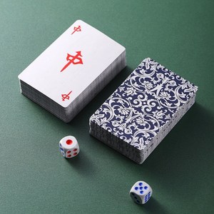 纸麻将108张扑克牌式麻将红中麻将纸牌纸牌麻将108张防水纸