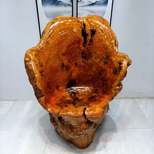 天然根雕靠背椅座位树根原实木头树桩大板主人整体转椅大小型凳子