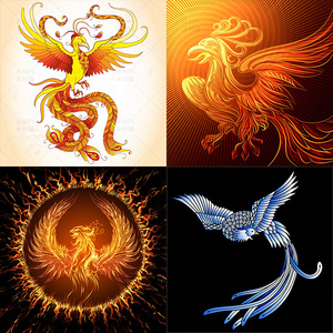 287号火凤凰涅槃浴火重生中国传统图腾图案背景eps矢量设计素材