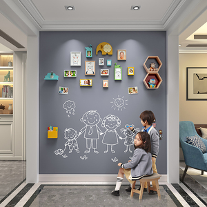 涂鸦墙无尘自粘定制绿板白板可移除小学生儿童房磁力粉笔黑板贴可擦