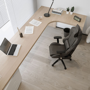 l型实木书桌靠墙全实木拐角电脑办公桌角落墙角写字桌子简约现代