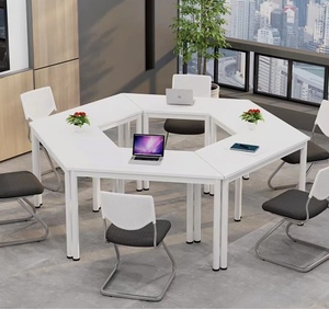 学生六边形桌椅创客教室组合梯形桌阅览美术办公创意六角拼接桌