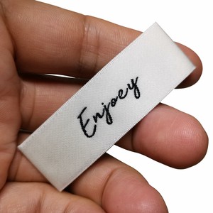 厂家主唛定做高维密勾边机织唛订制高档品牌服饰缎面领标订做包邮