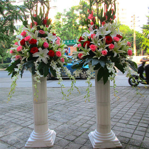 罗马柱鲜花篮开业