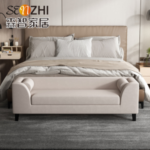 新中式科技布卧室床尾凳北欧长条凳小沙发后现代简约换鞋凳床前榻