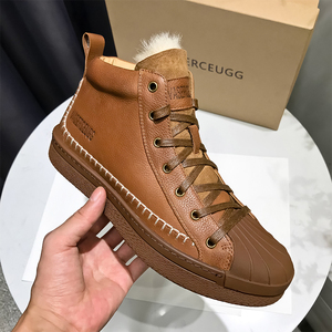 2020新款冬季保暖加绒vasercеugg贝壳头雪地靴男羊皮毛一体棉鞋