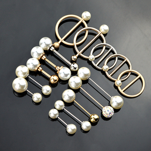 珍珠防走光胸针扣女开衫小别针毛衣打结扣子百搭衣服固定装饰钉扣